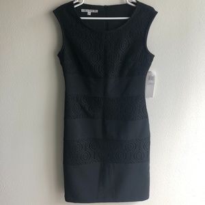 NWT Black Maggy London Sleeveless Dress With Lace